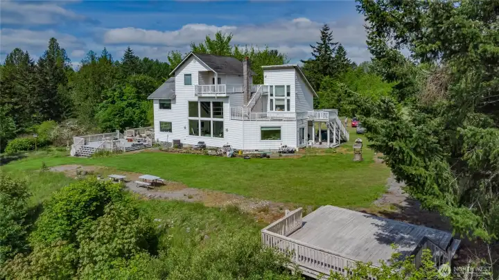 Great view of the home and an additional separate deck overlooking Mt. Rainier and the surrounding territorial views.