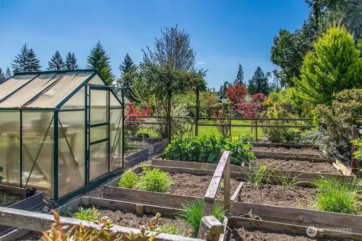 Garden includes a greenhouse