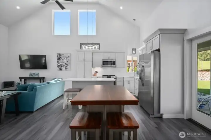 Dining and kitchen space