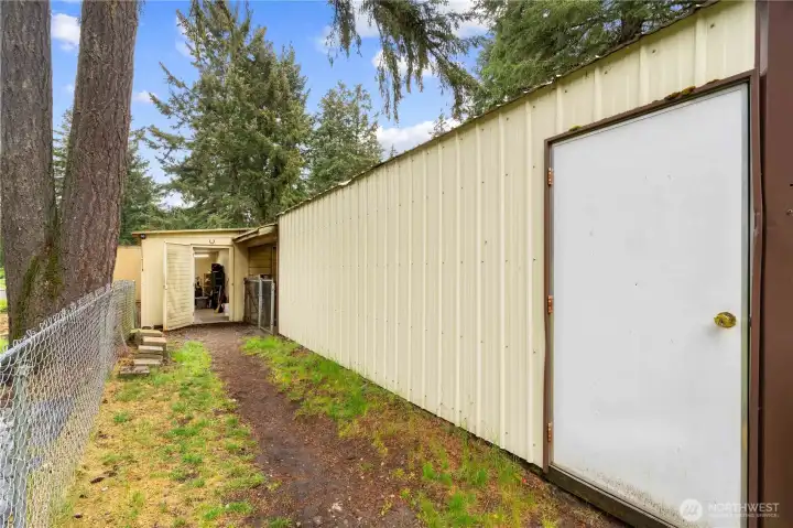 SHOP COMPLEX: 2-Car Garage, 2-Car Shop, Breezeway and 40' Conex.