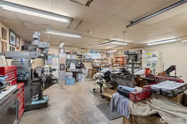2-CAR SHOP: All will be cleaned out and removed prior to closing. Seller is in the process of moving across the country.