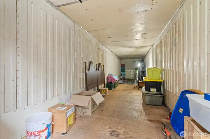 40' Conex has been used for Storage. This sits hidden behind the 2-Car Shop.