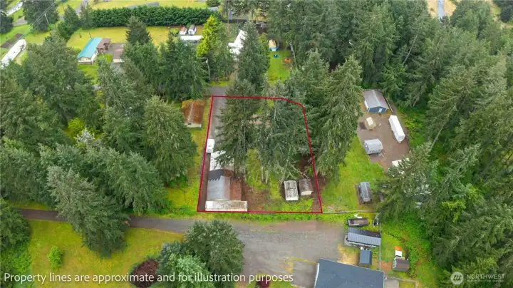 Overhead View from the back of the property.