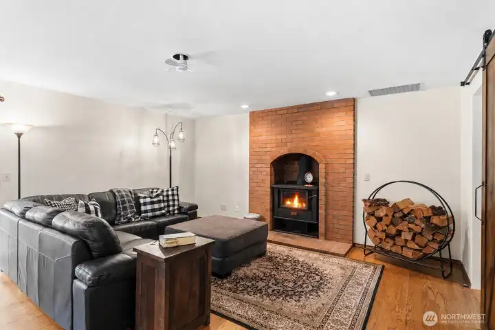 Gorgeous brick fireplace Gorgeous brick fireplace