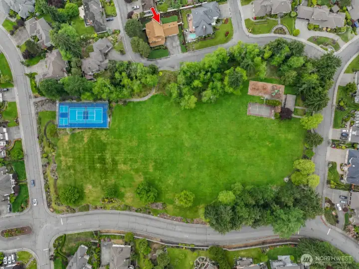 Property sits along the 5 acre park Property sits along the 5 acre park
