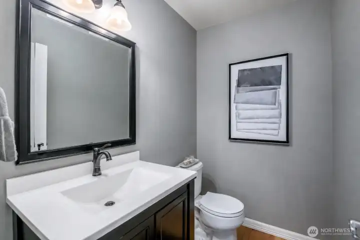 Perfectly sized powder room on the main level.