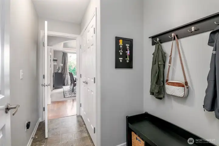 Large mudroom with storage closet, exits to your 3 car garage.