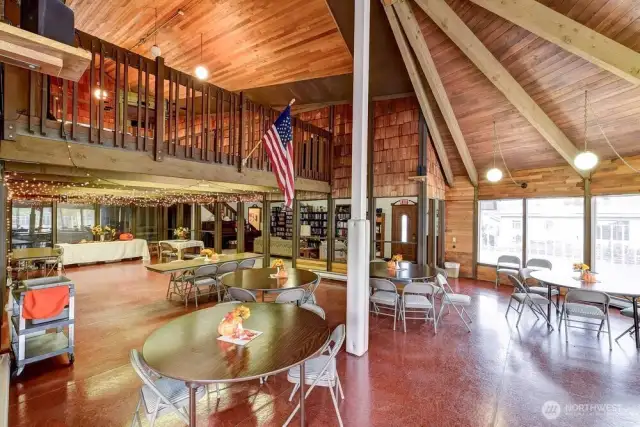 Main floor area of the clubhouse has double kitchens, library and plenty of open space for any type of gathering or meeting.