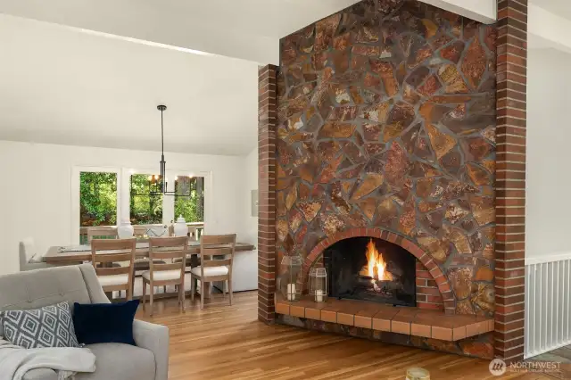 Fireplace for chilly days.