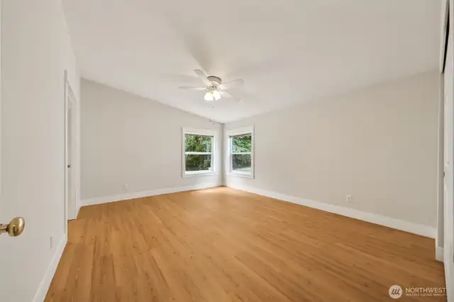 Notice that the vaulted ceilings are also in the Primary Bedroom.
