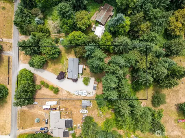Over an acre of privacy. (Boundary line approx.)