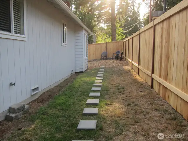 Another view of the fenced rear yard.