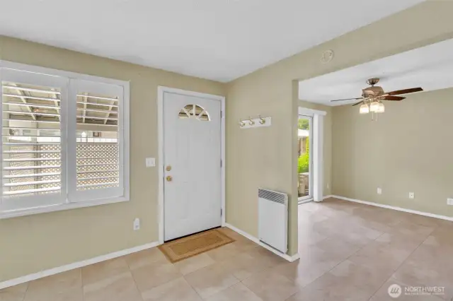 Living room and dining room