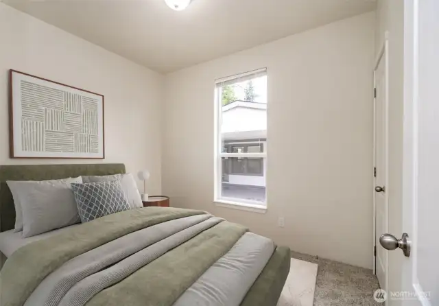 Secondary bedroom photo feature virtual staging