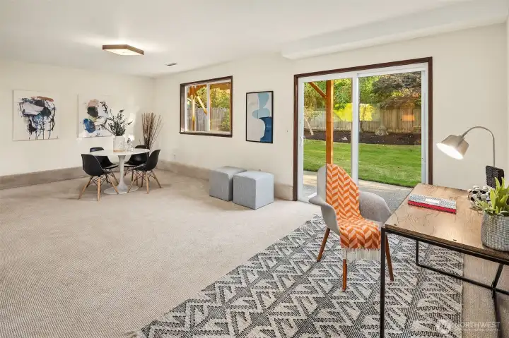 So much space in the lower level! Possibilities galore!