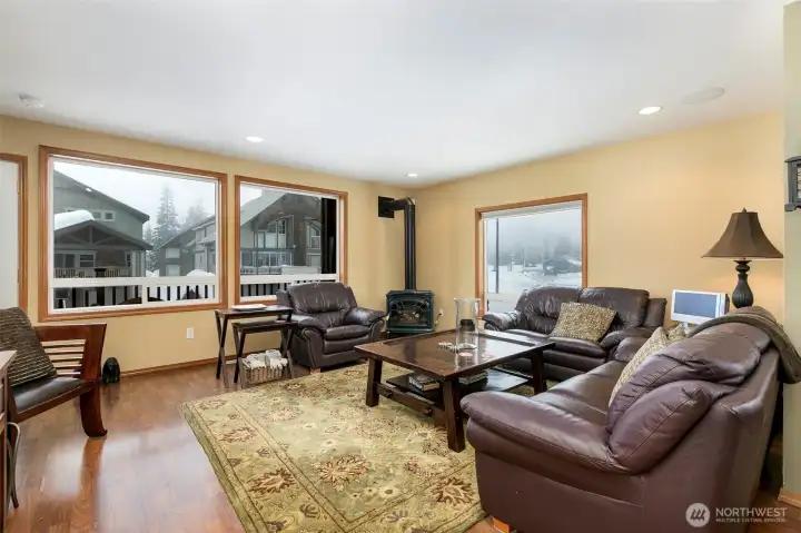 Great room with deck