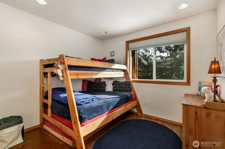 Main floor 2nd guest room with bunk beds plus trundle