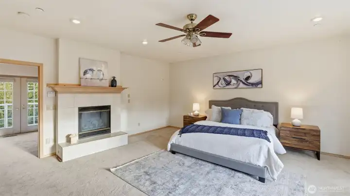 Enjoy quiet evenings by the fire in this spacious and comfortable primary retreat.