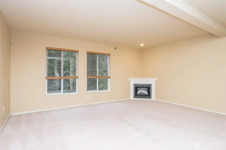 Top of stairs view of living room area