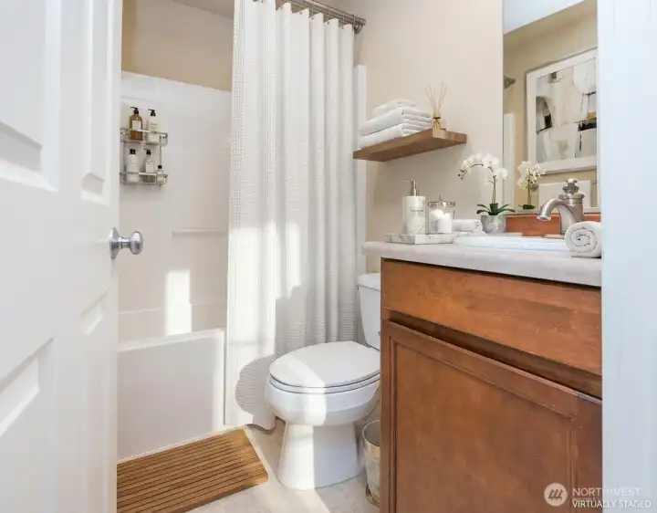 Owner's Suite bathroom- virtually staged