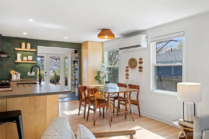 Dining area, room has mini split with AC for year round comfort