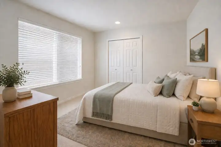 Virtually staged 3rd bedroom.