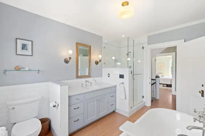 Serene primary full bath. Serene primary full bath.