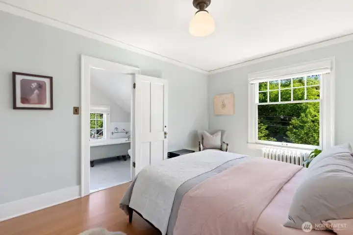 This view from third bedroom into the second full bath. This view from third bedroom into the second full bath.