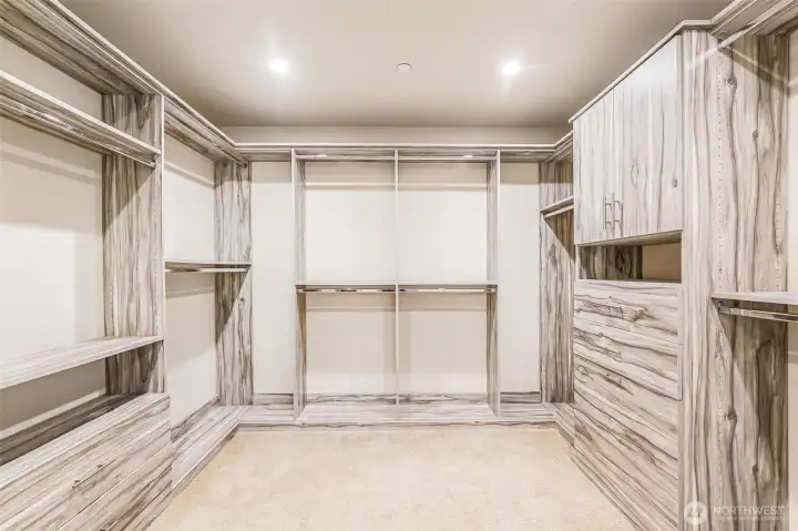Custom primary closet.