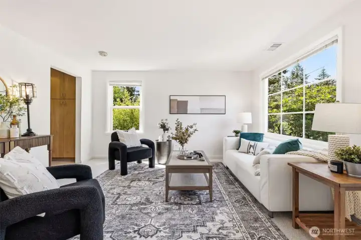Light-filled living room with a welcoming first impression
