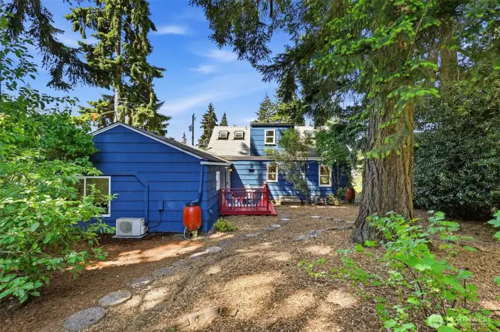 Backyard view showing the home’s peaceful setting and outdoor space