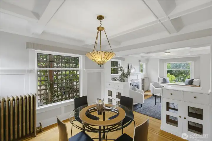 Nice size dining room space that flows well into living room area.