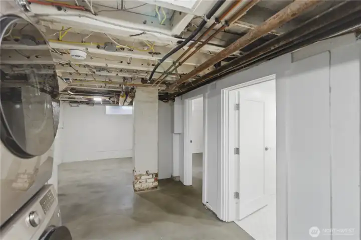 Lots of storage in basement with a really nice finished room.