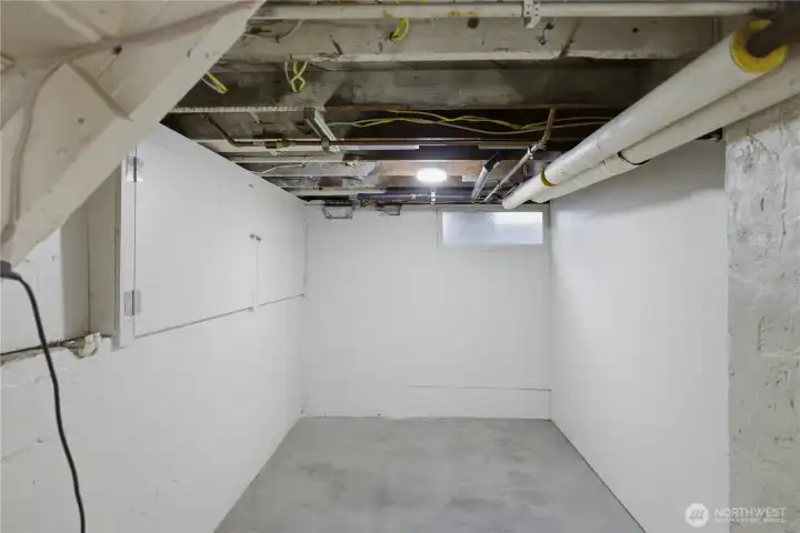 Extra bonus storage space in basement for work out room etc.