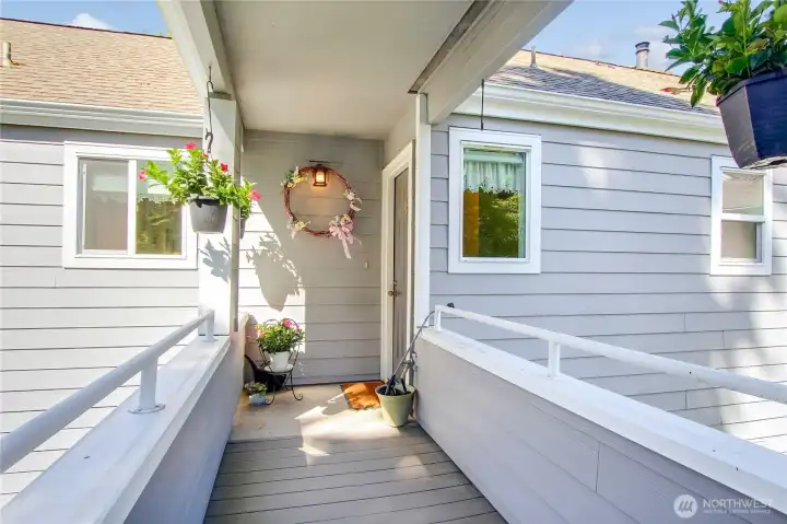Enter home just a few steps from single car garage with extra storage space. Enter home just a few steps from single car garage with extra storage space.