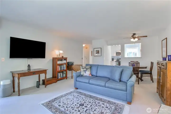 Living and dining room open to kitchen Living and dining room open to kitchen