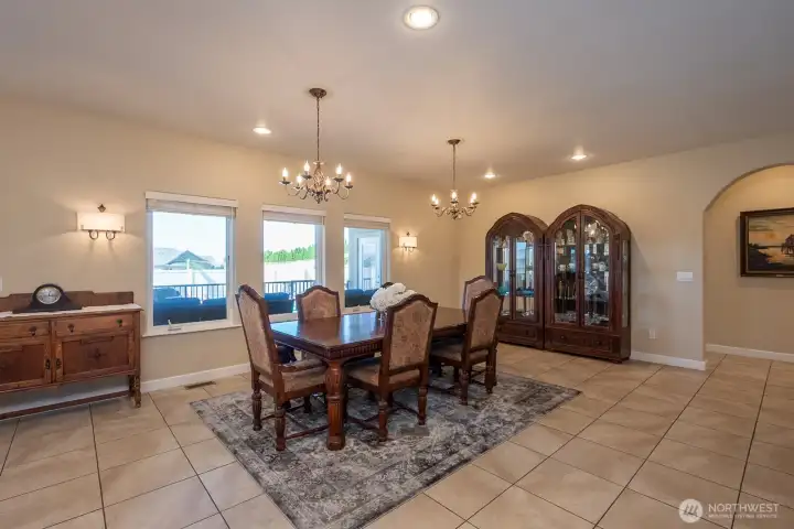 This Dining Room can accommodate and enormous dining table!