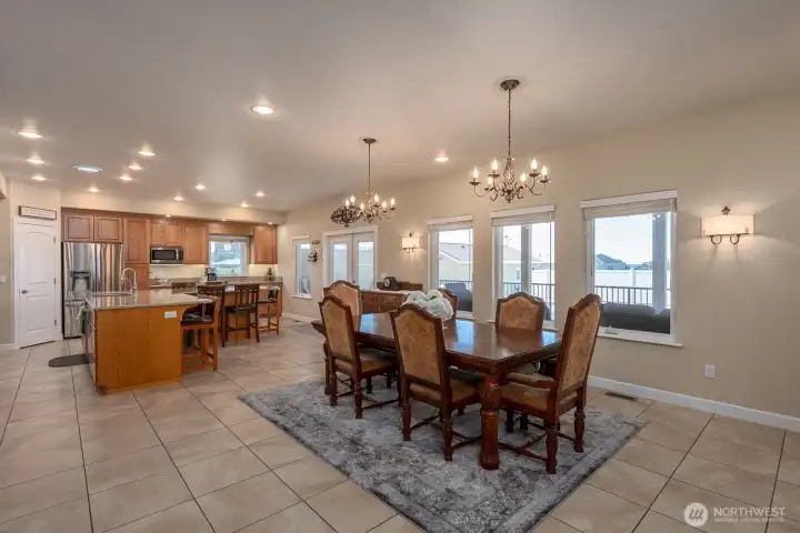 This living space has so much room for entertainment. Access to the back patio and pool!