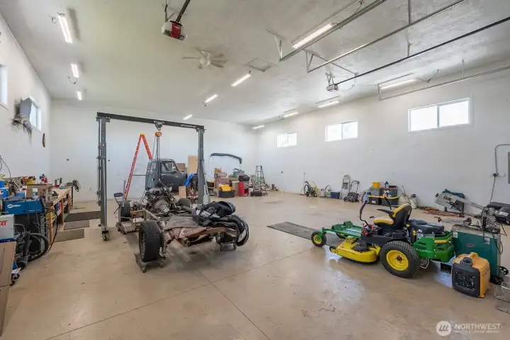 Here is your 40'x48'x16' Shop. 14'x14' Garage Doors. 2-50amp RV Outlets. 2-30amp Welder Outlets. 1-kw Heater. Epoxied Floor. And, a Workbench! Bring your Toys & Projects!