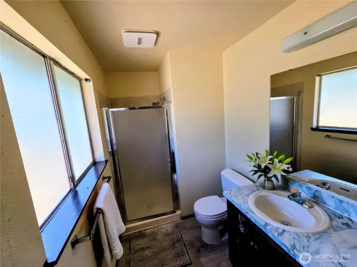 The bathroom is in master bedroom