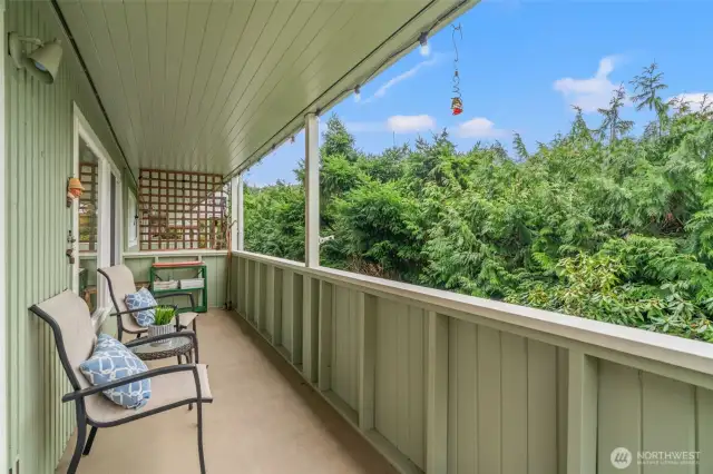 Covered deck.
