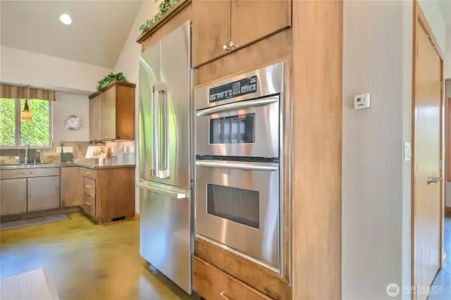 Stainless steel appliances with built in refrigerator