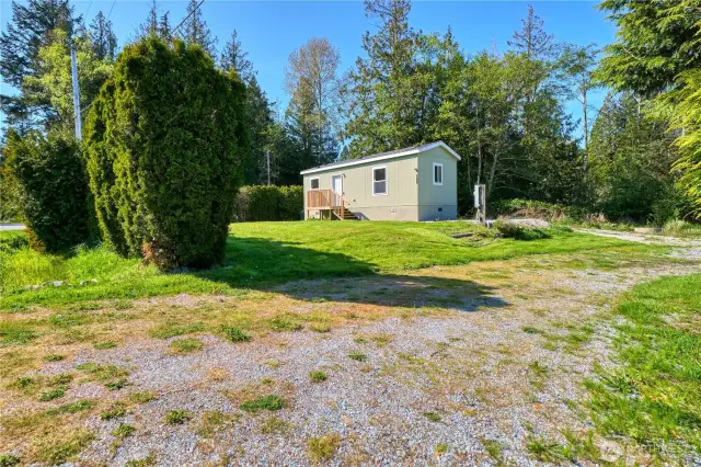 Privacy hedges around the property