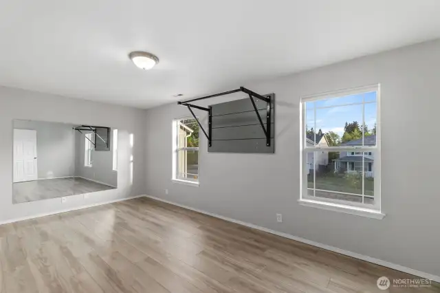Bonus room shown empty. It gets great light and is bright and open. What will you use it for?  Media room, crafts, yoga? The possibilities are endless!