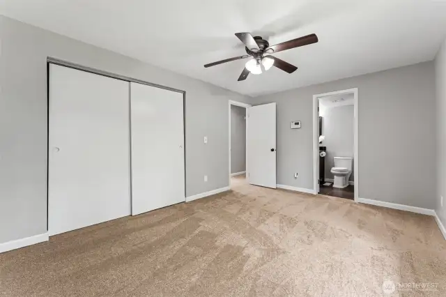 primary bedroom with bathroom attached.