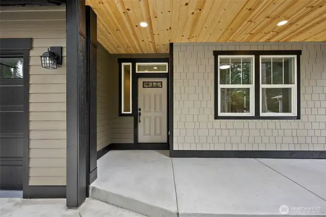 Knotty Wood Soffit Enhances this Beautiful New Build!