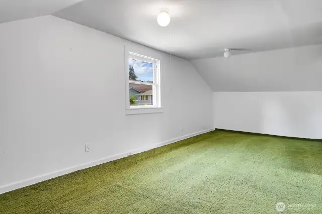 Upstairs has two adjoining rooms.