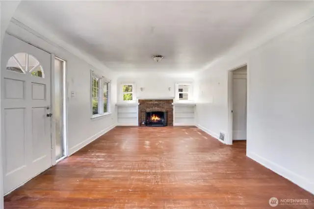 This large living room spills into the dining room near the entry giving options for your style and flow.