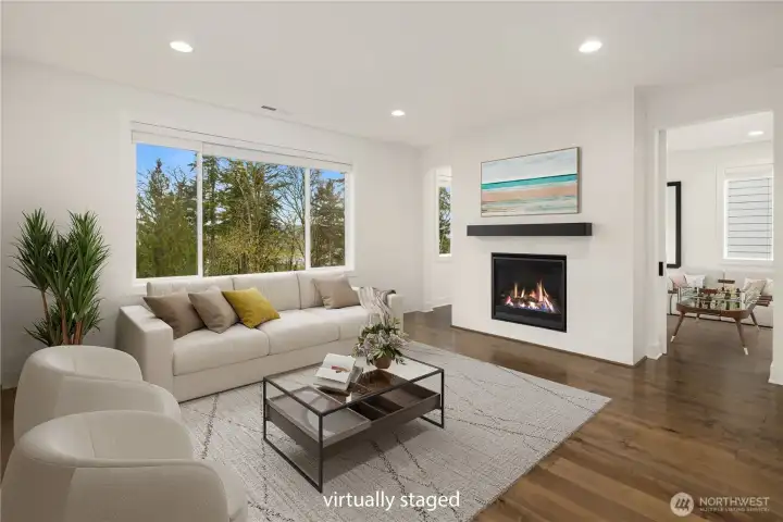 Virtually staged living room