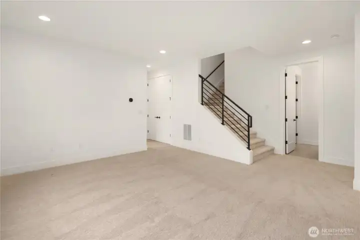 Living area for basement